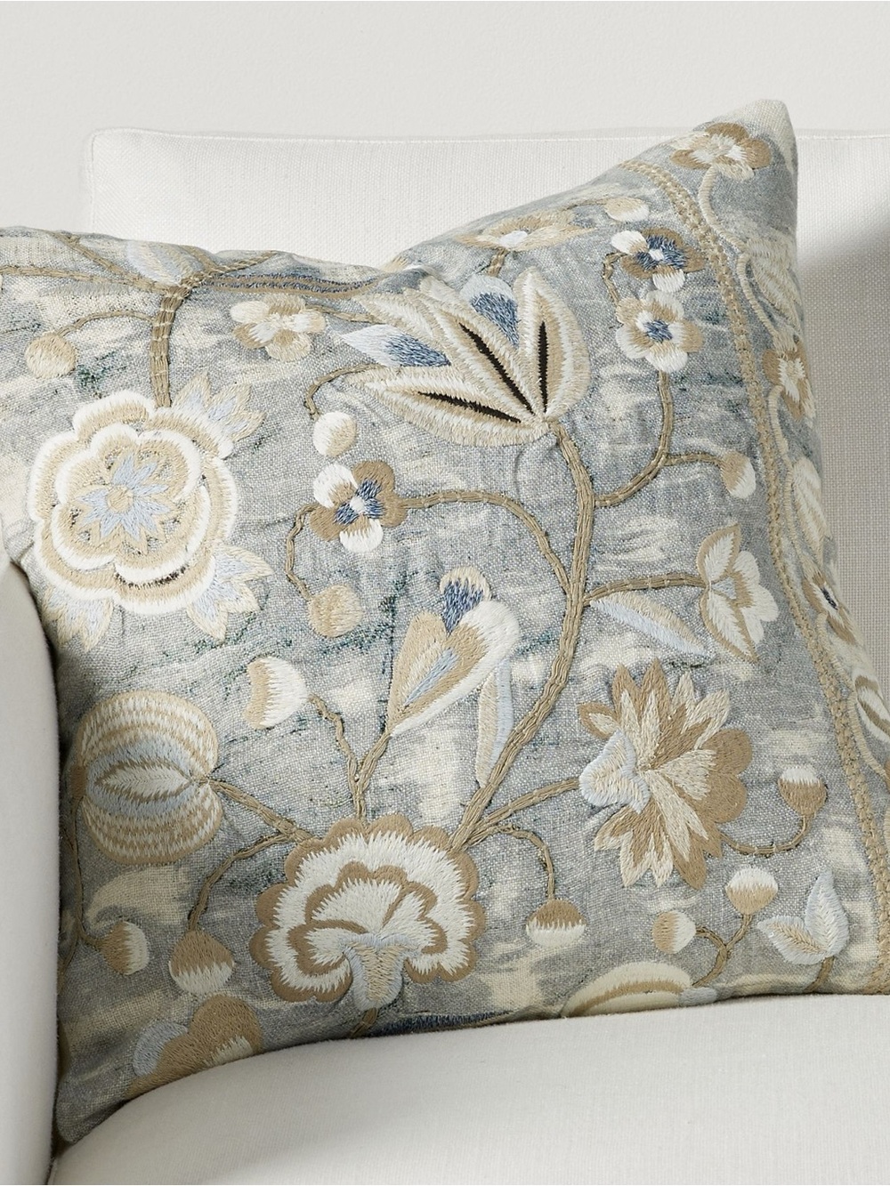Set of Pottery Barn Embroidered pillows with inserts
